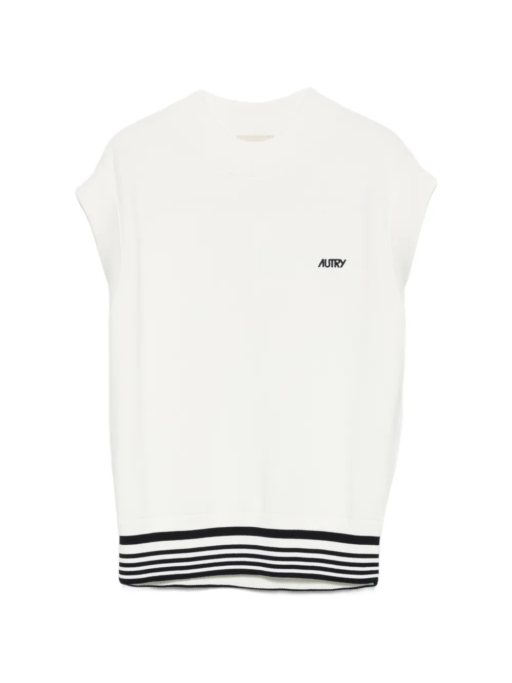 Autry stripe-detailed knitted vest - Bianco