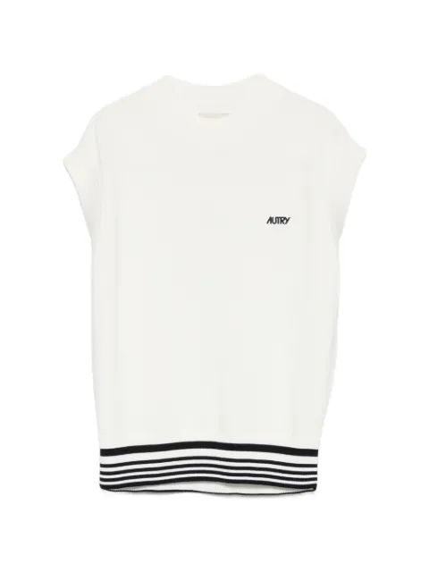 Autry stripe-detailed knitted vest