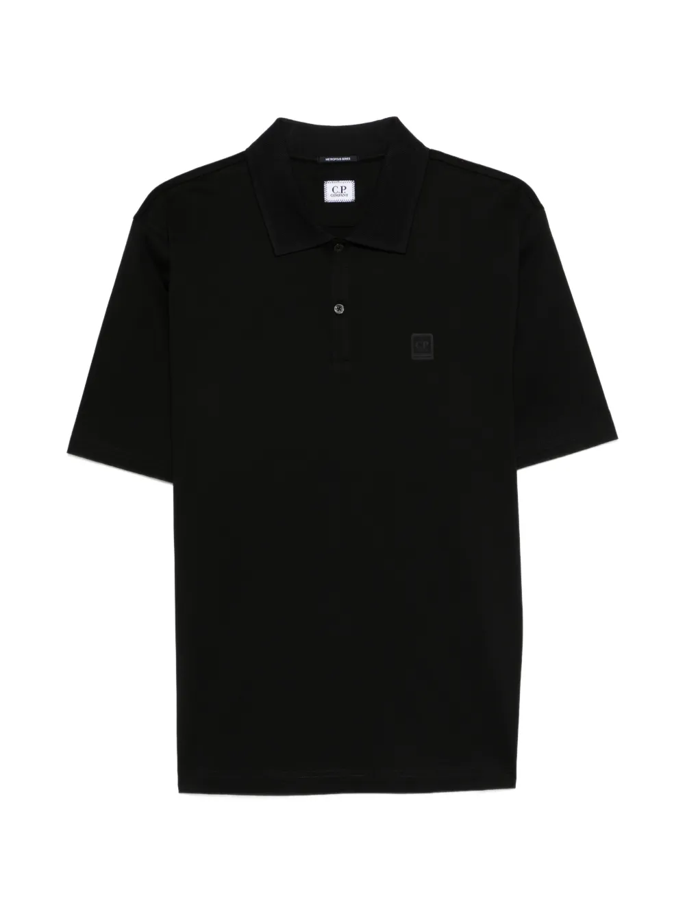 C.P. Company logo patch polo shirt - Schwarz