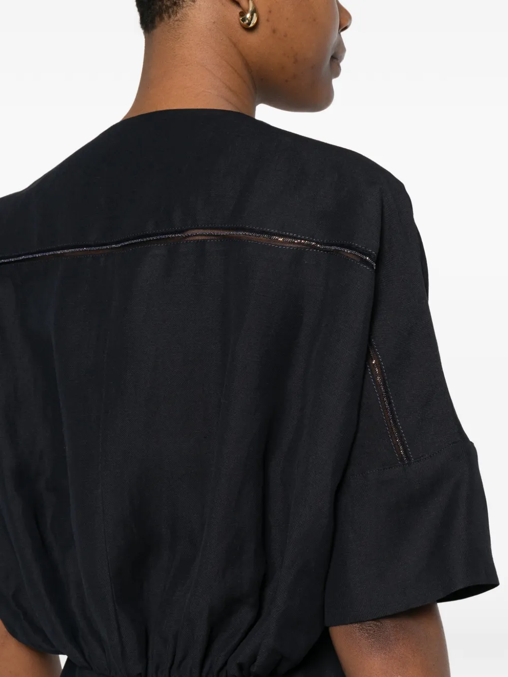 Fabiana Filippi Flared midi-jurk met V-hals Blauw