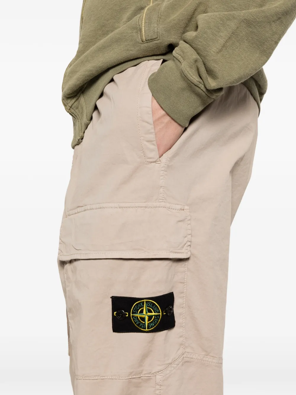 Stone Island Cargo broek met elastische tailleband Beige