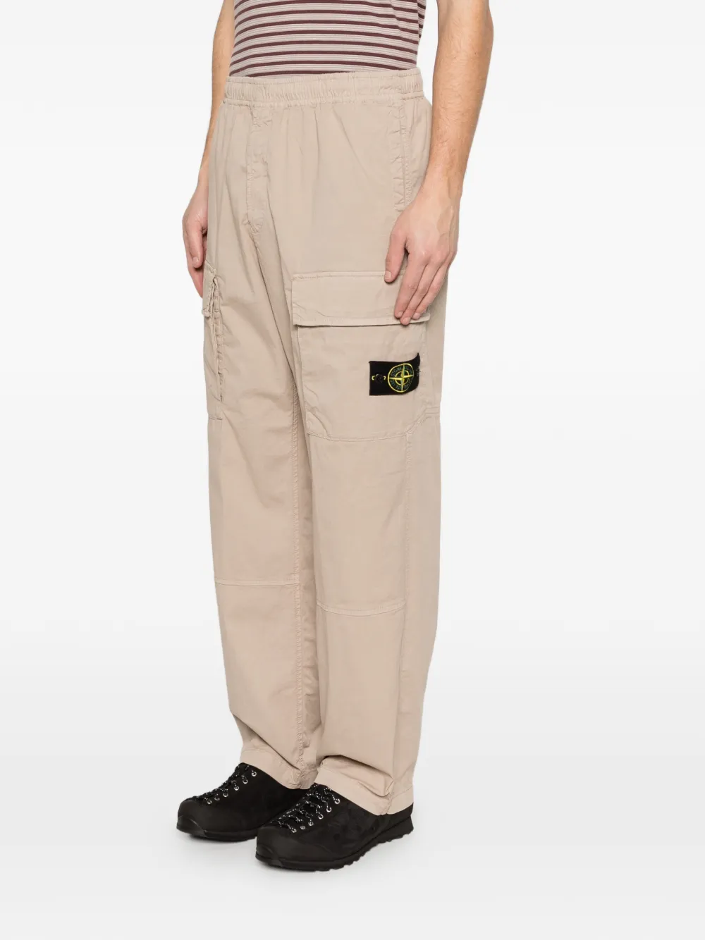 Stone Island Cargo broek met elastische tailleband Beige