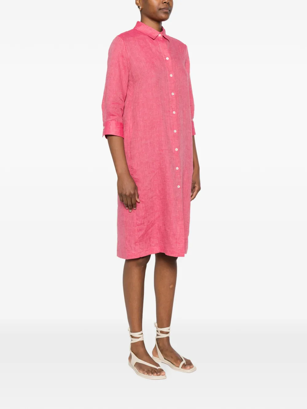  Caliban Buttoned Shirt Mini Dress - Pink 