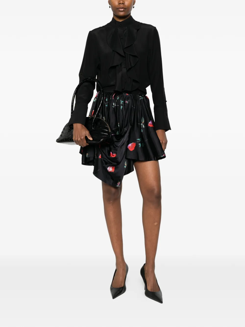  Alexander Mcqueen Ruffled-detail Blouse - Black 