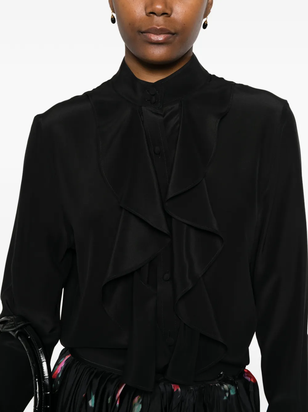 Alexander McQueen Blouse met ruches Zwart