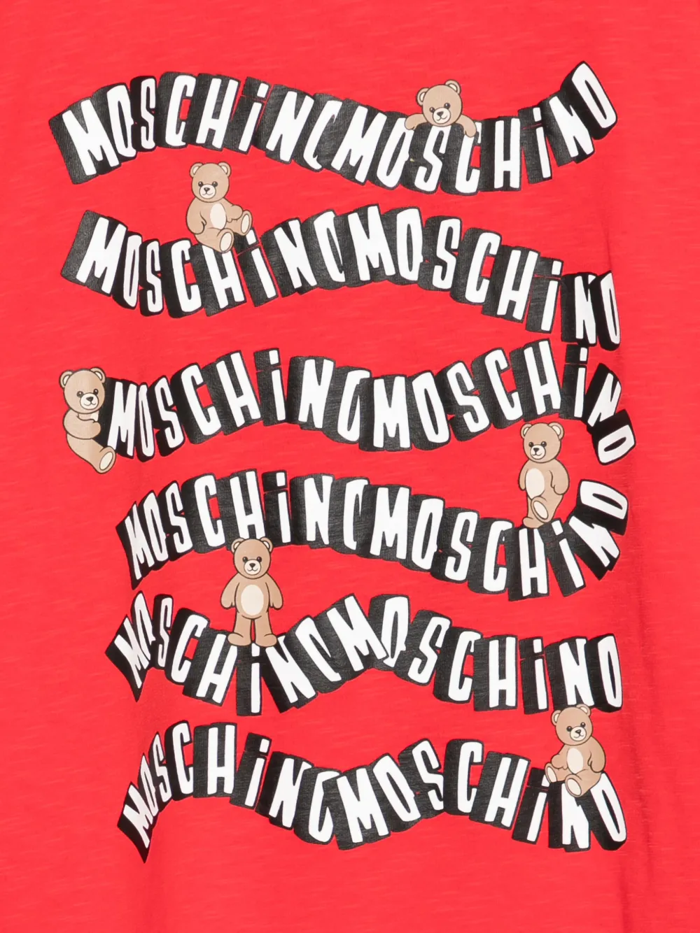 Moschino Kids T-shirt met teddyprint en logoprint Rood