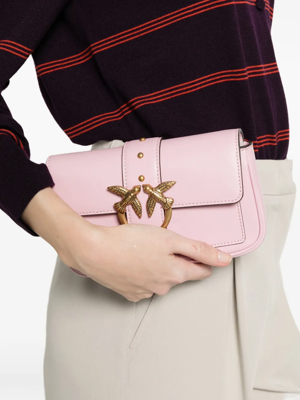  Pinko Small Love Bag One Stud Embellished Clutch Bag 