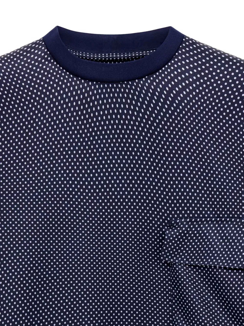 micro-dot chest-pocket silk T-Shirt