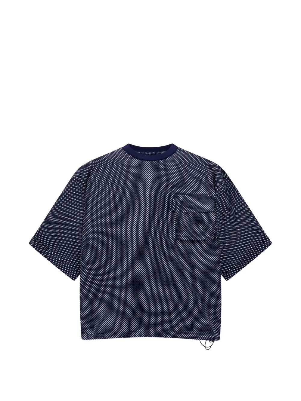 Giorgio Armani micro-dot chest-pocket silk T-shirt - Blu