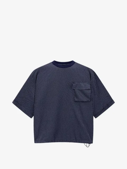 Giorgio Armani micro-dot chest-pocket silk T-shirt