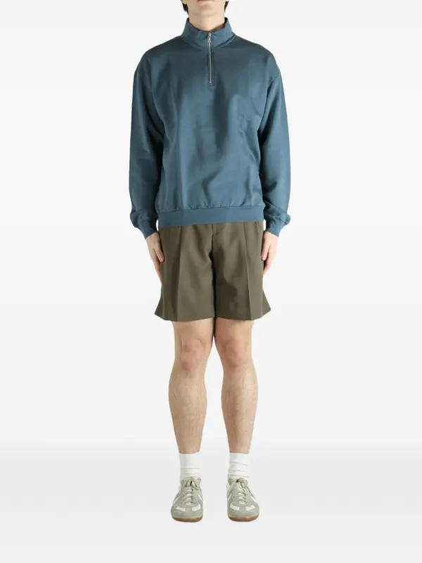【ch】】AURALEE A22AC02WM Auralee half-zip Sweatshirt | Blue | FARFETCH SG
