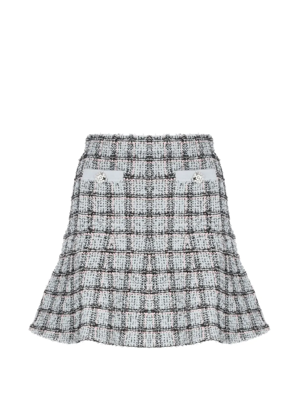 Self-Portrait check-pattern mini skirt - Blu