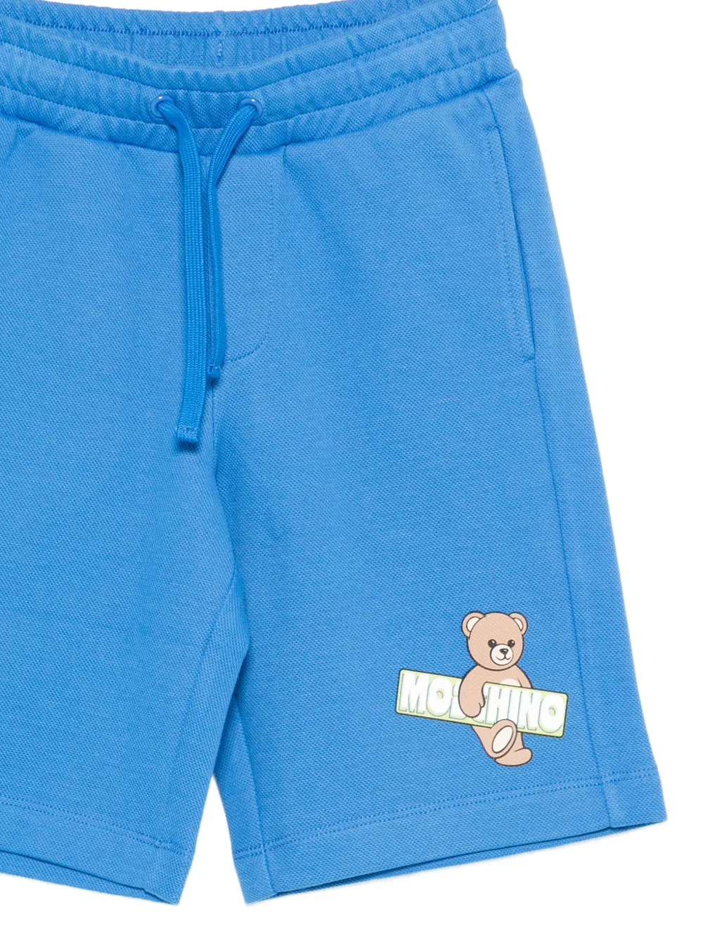 Moschino Kids Shorts met trekkoord en grafische teddyprint Blauw