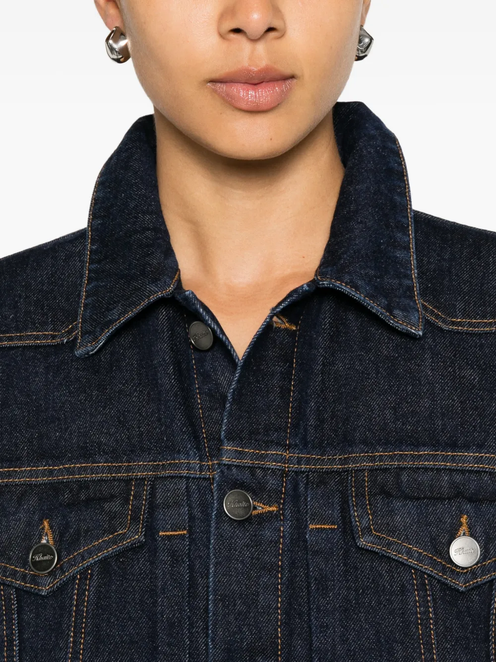 KHAITE Augustine denim jack Blauw