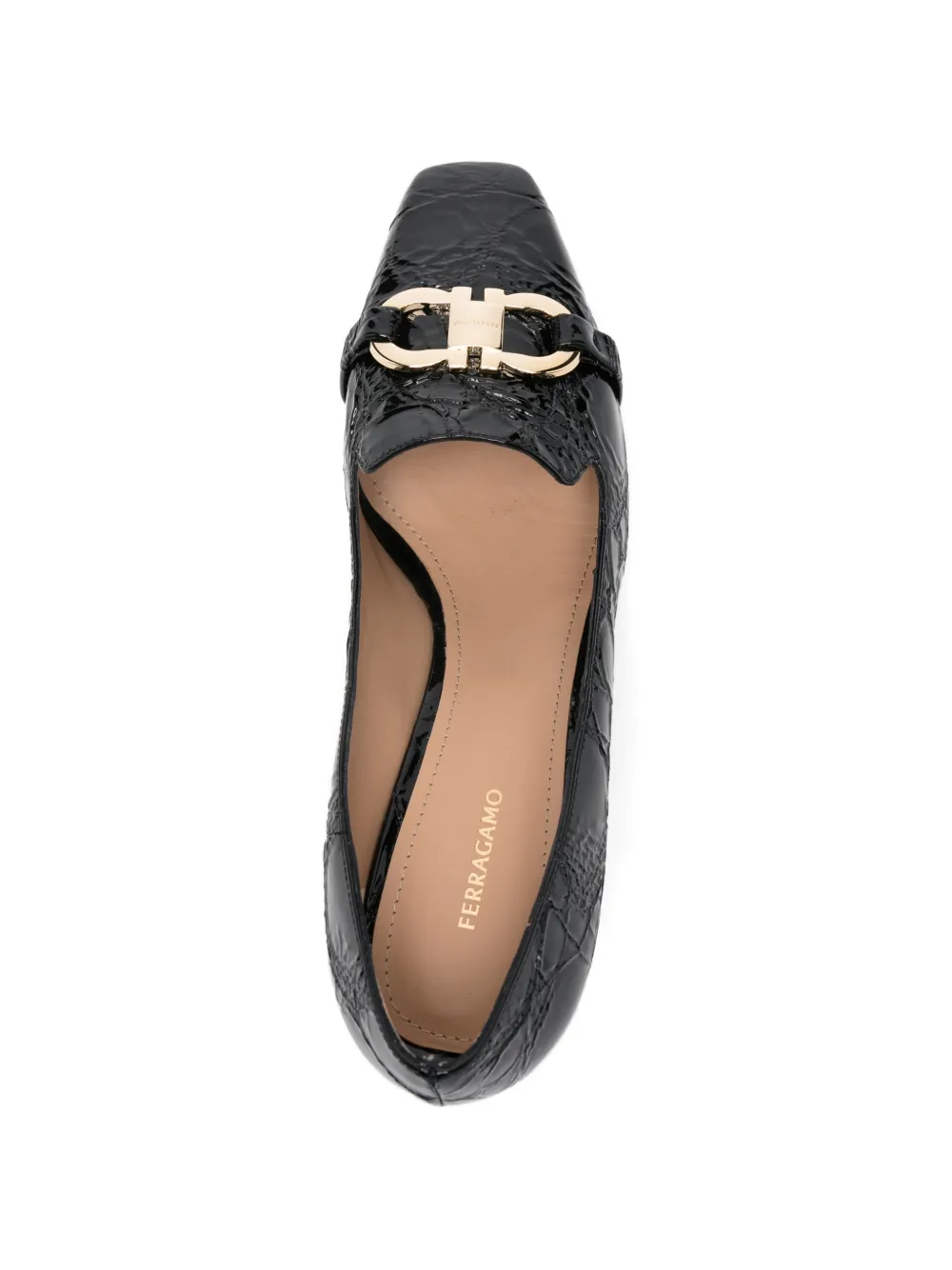 Ferragamo Pumps met Gancini-gesp Zwart