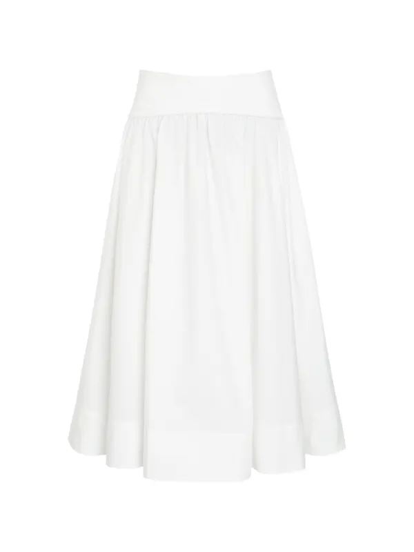 Zimmermann Gathered Mid Skirt in White