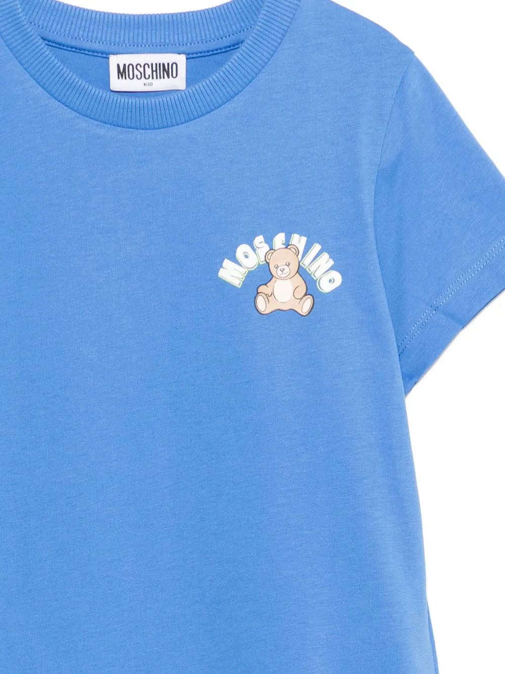 Moschino Kids T-shirt met teddybeerprint Blauw