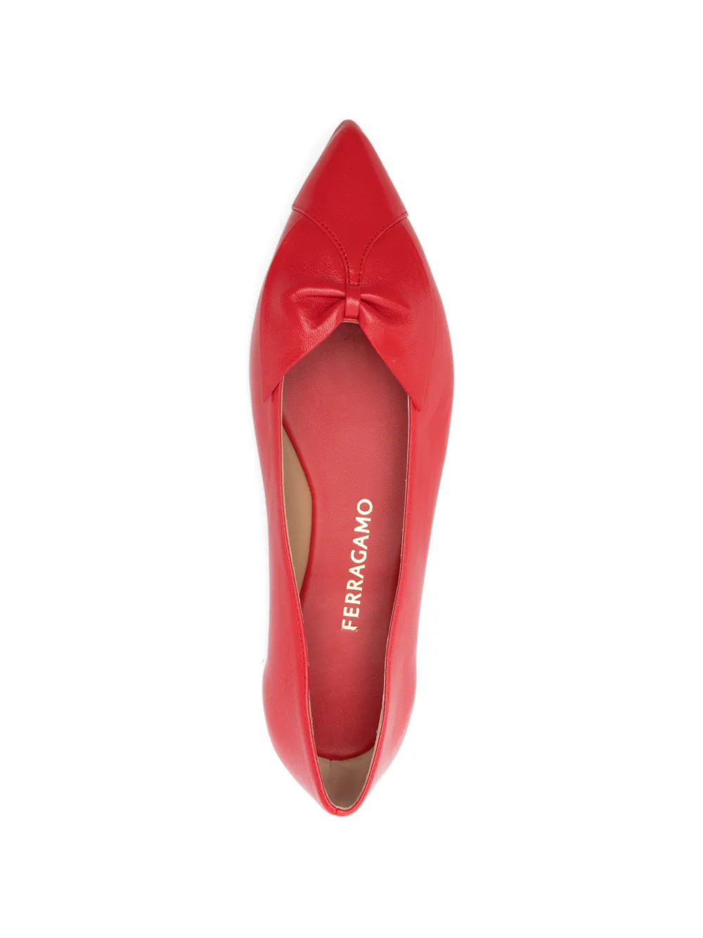 Ferragamo Ballerina's met strik Rood