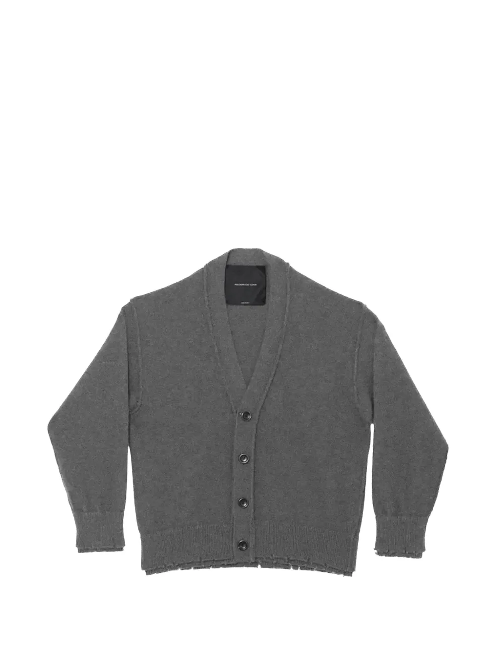 FEDERICO CINA frayed button cardigan - Grigio