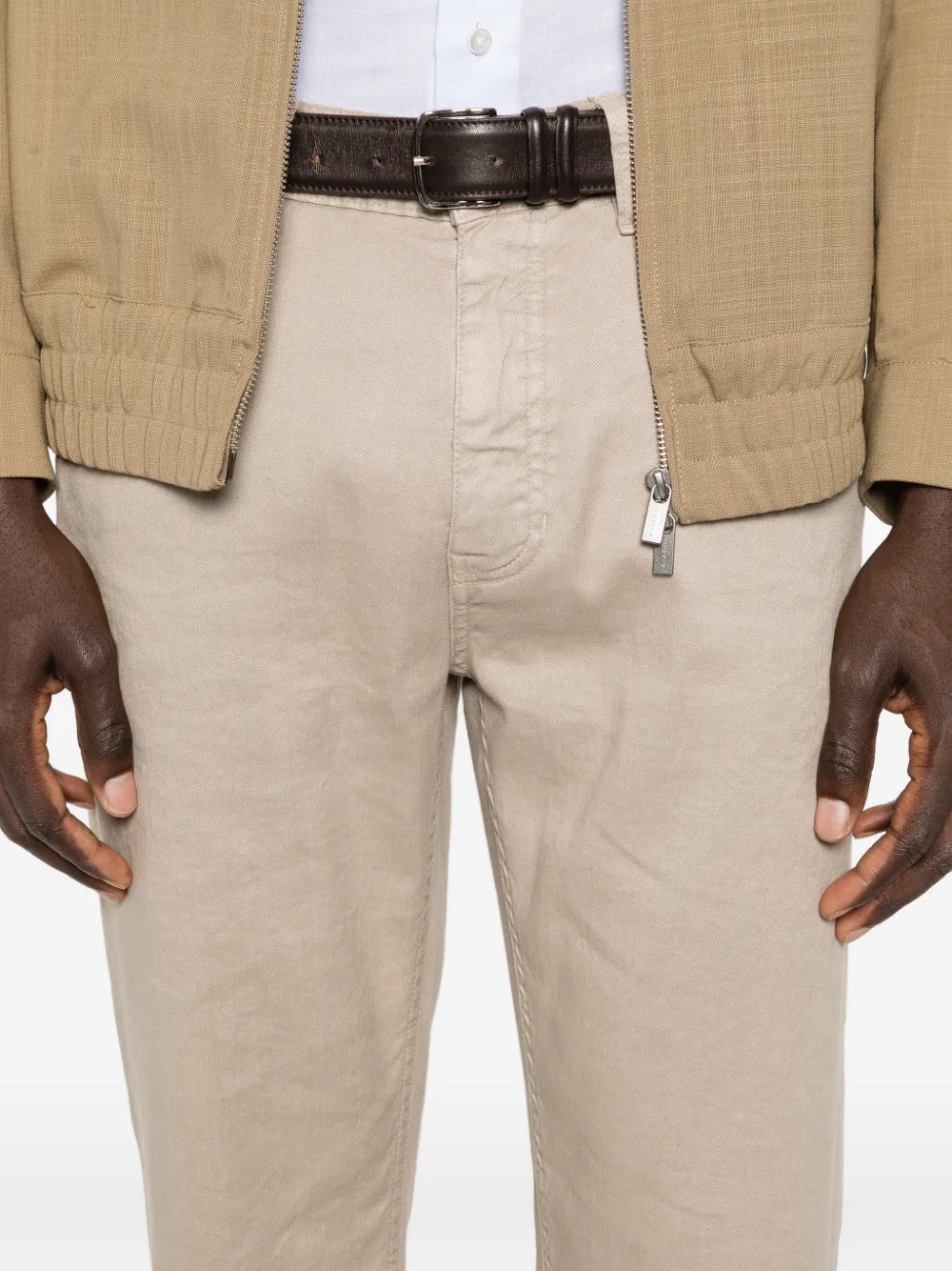 Zegna Broek met riemlussen Bruin