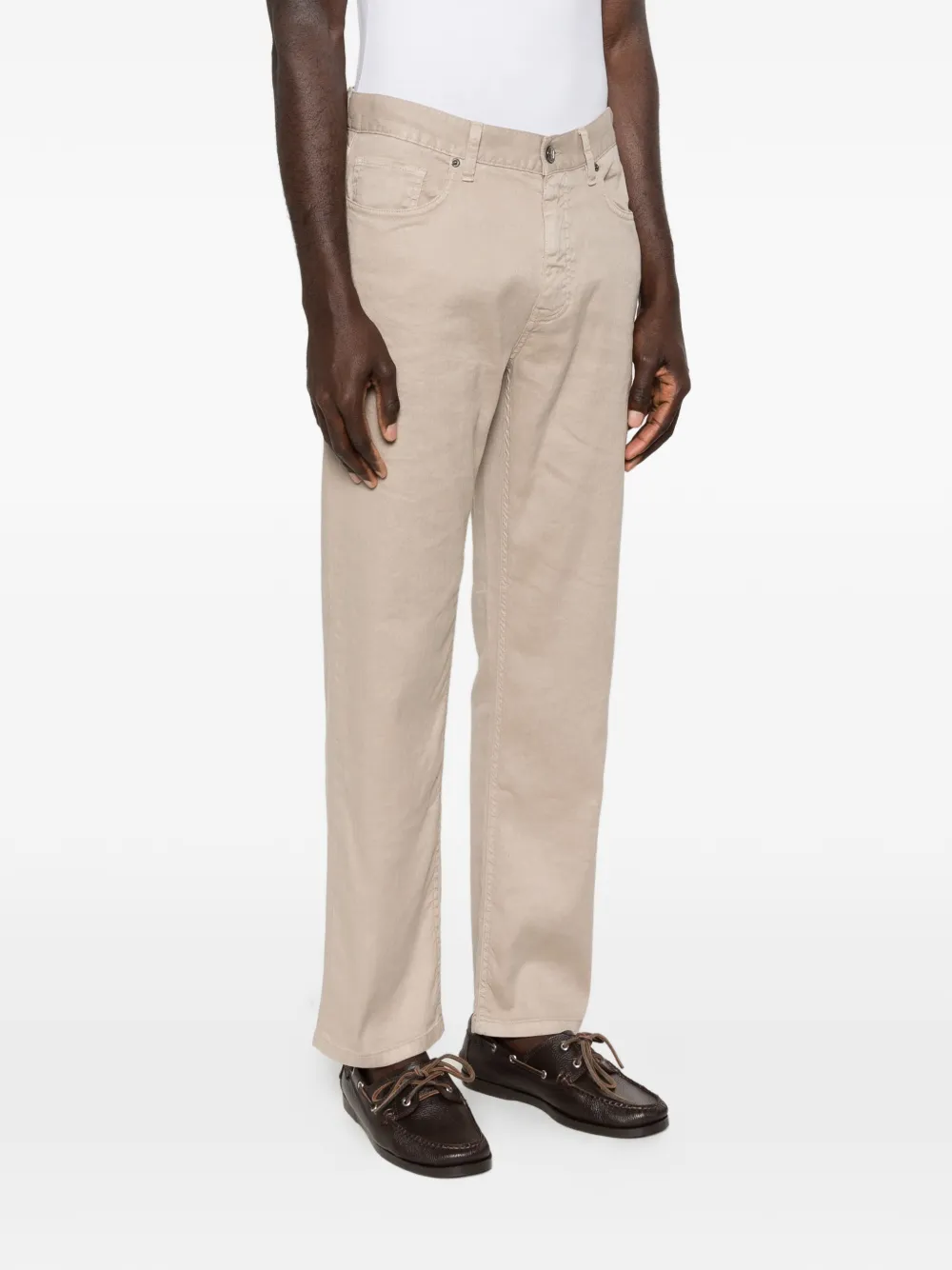 Zegna Broek met riemlussen Bruin