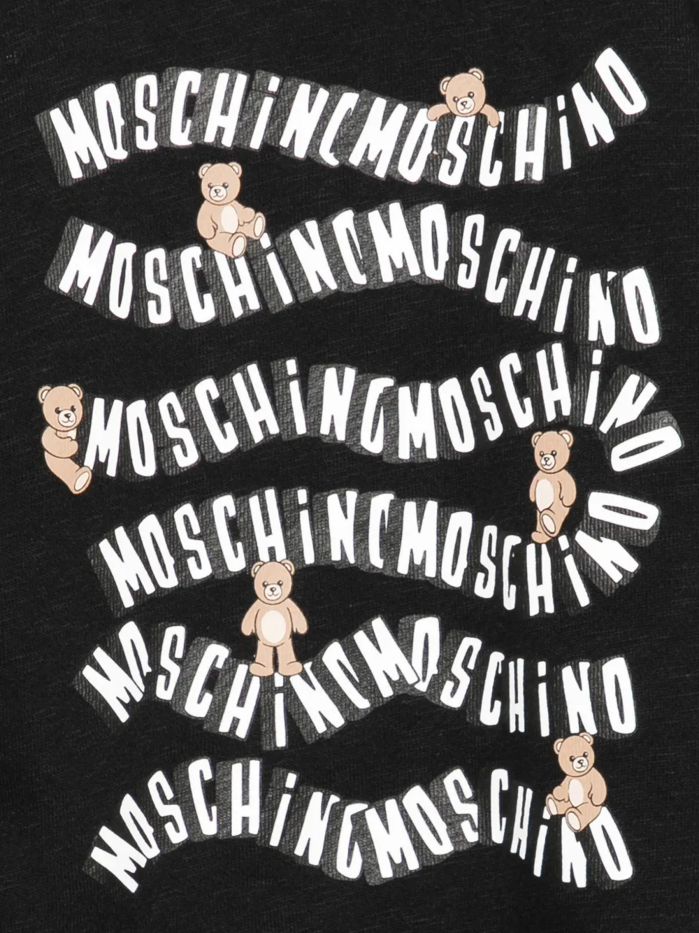 Moschino Kids Sweater met teddy-print en ronde hals Zwart