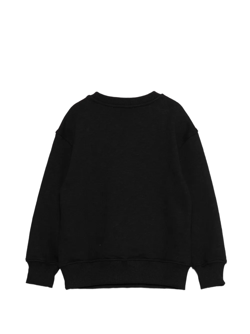 Moschino Kids Sweater met teddy-print en ronde hals Zwart