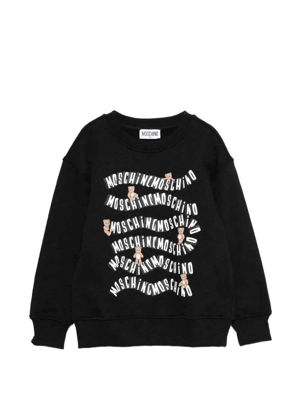 Moschino Kids teddy-motif crew-neck sweatshirt - Nero