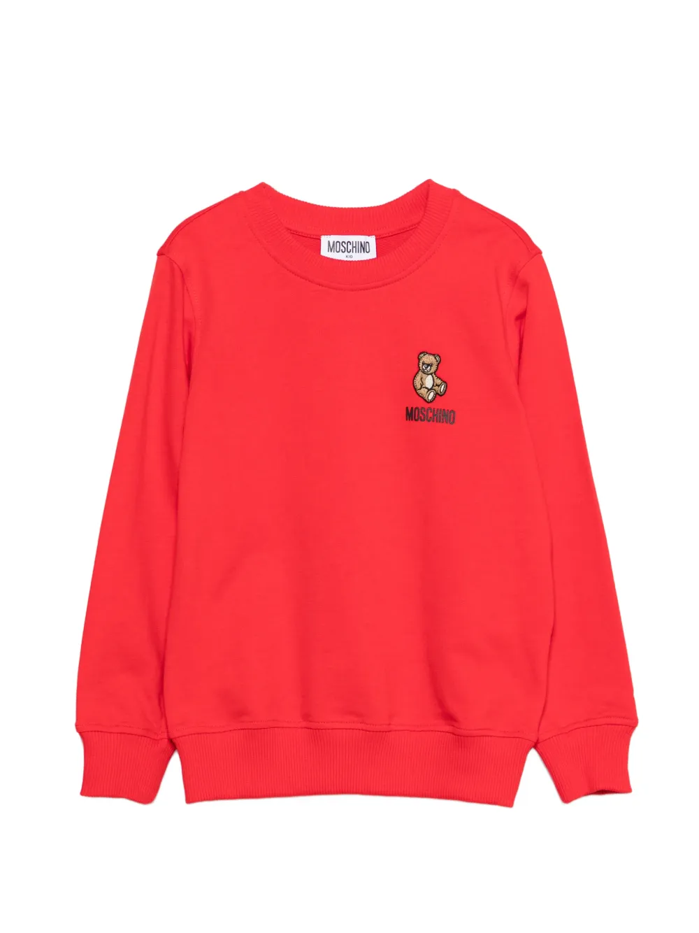Moschino Kids teddy-patch logo-print sweatshirt - Rosso