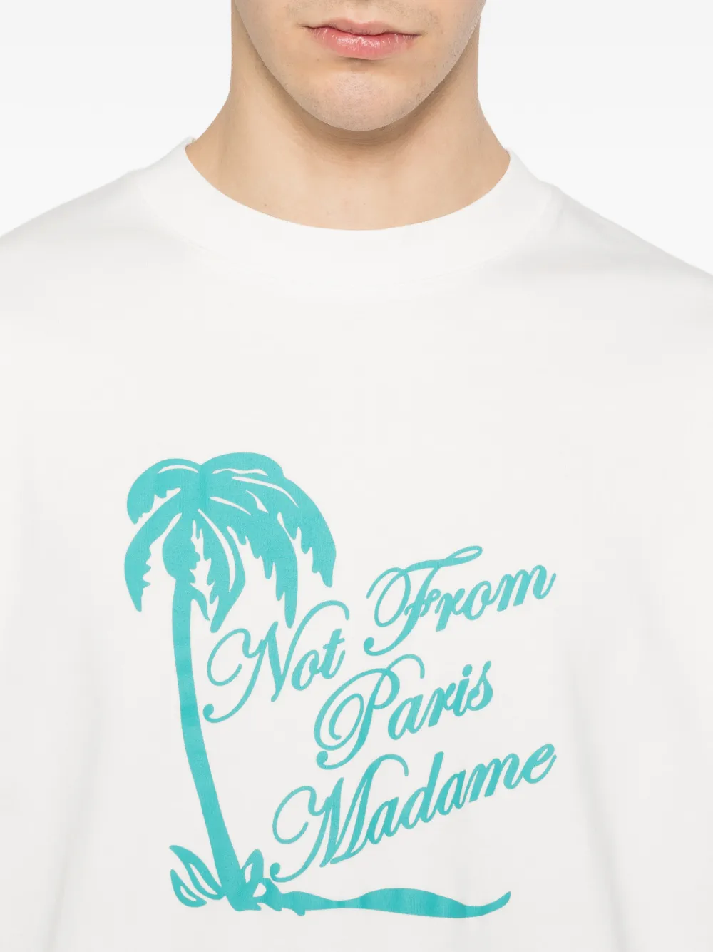 Drôle De Monsieur Slogan Palmiers T-shirt met tekst Wit