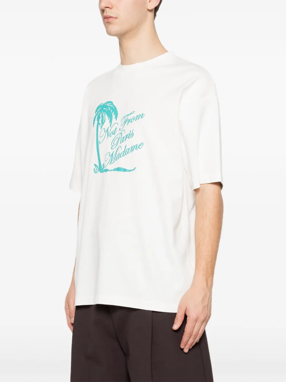 Drôle De Monsieur Slogan Palmiers T-shirt met tekst Wit