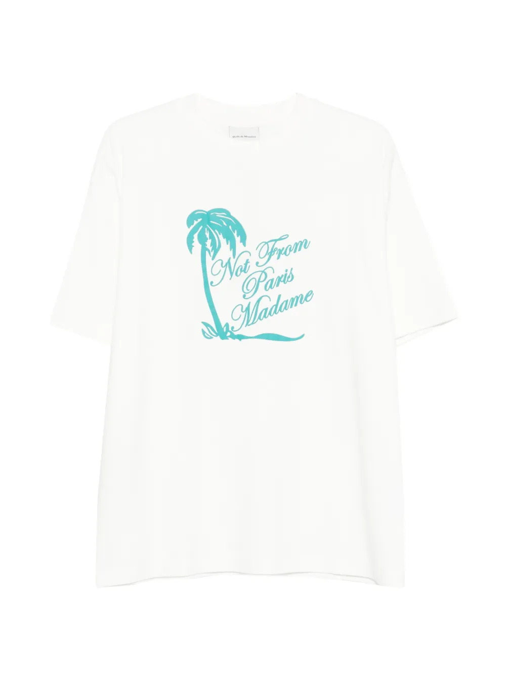 Drôle De Monsieur Slogan Palmiers T-shirt - Bianco
