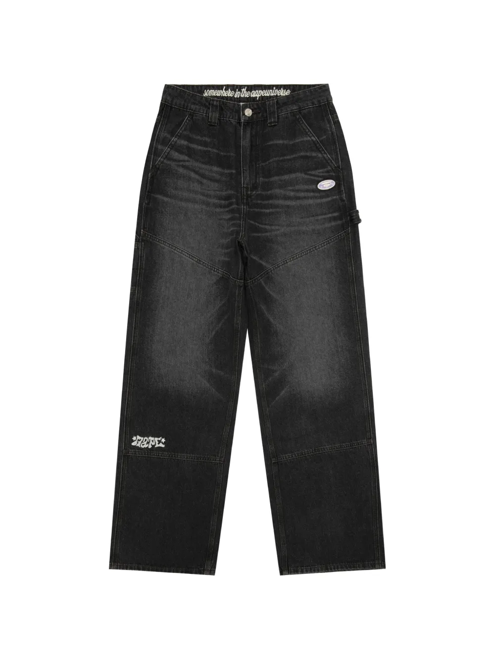 AAPE BY *A BATHING APE® Moonface-appliqué jeans - Grigio