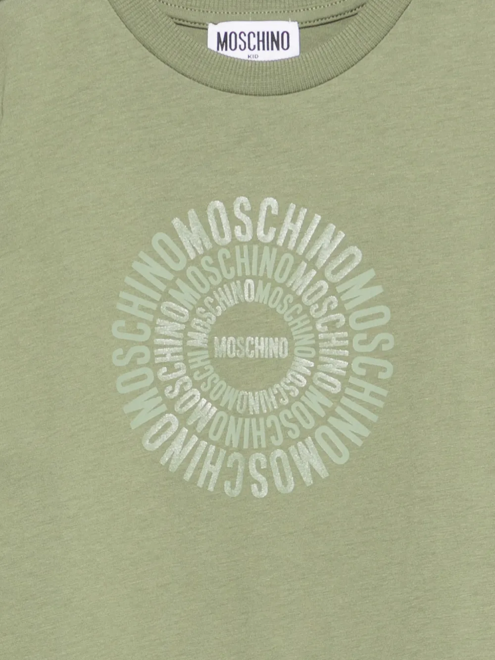 Moschino Kids T-shirt met logoprint Groen