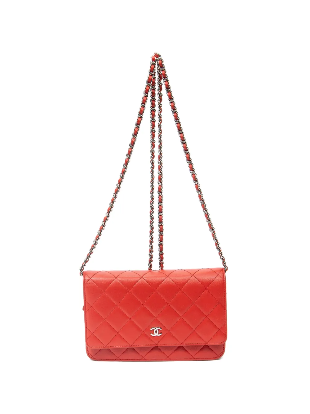CHANEL Pre-Owned quilted-leather crossbody bag - Red