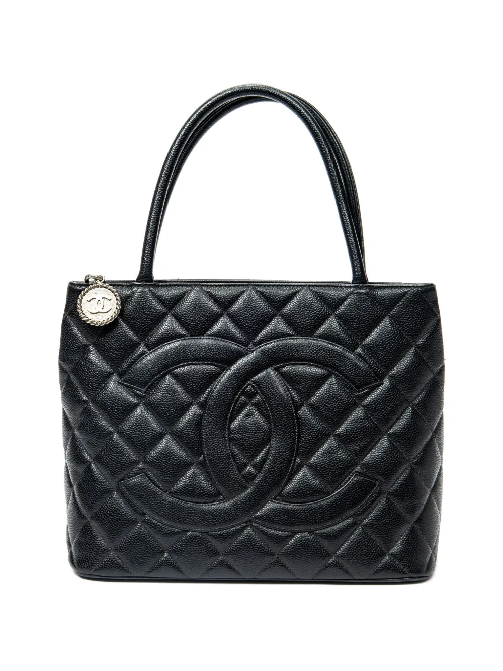 CHANEL Pre-Owned Borsa tote con logo goffrato - Nero