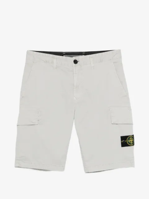 Stone Island L100018 organic cotton stretch broken twill 'old' effect shorts