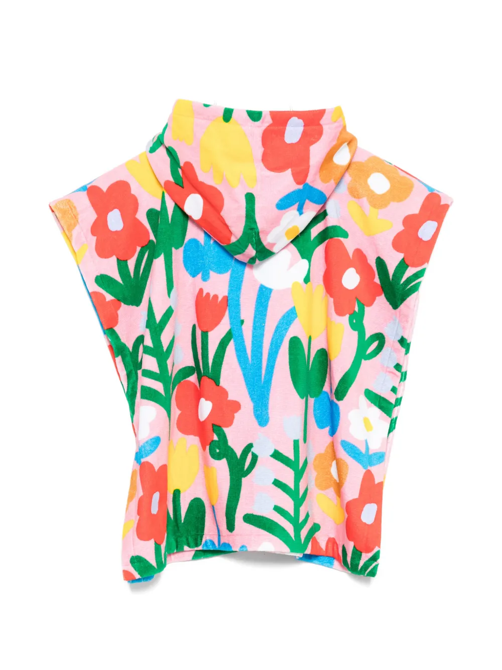 Stella McCartney Kids Poncho met bloemenprint en capuchon Roze