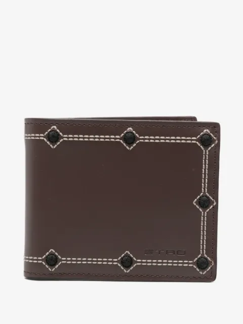 ETRO embroidery leather wallet