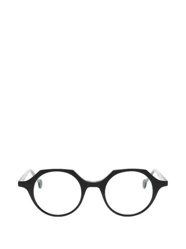 L.A. EYEWORKS Quill ラウンドメガネフレーム | ブラック | FARFETCH JP