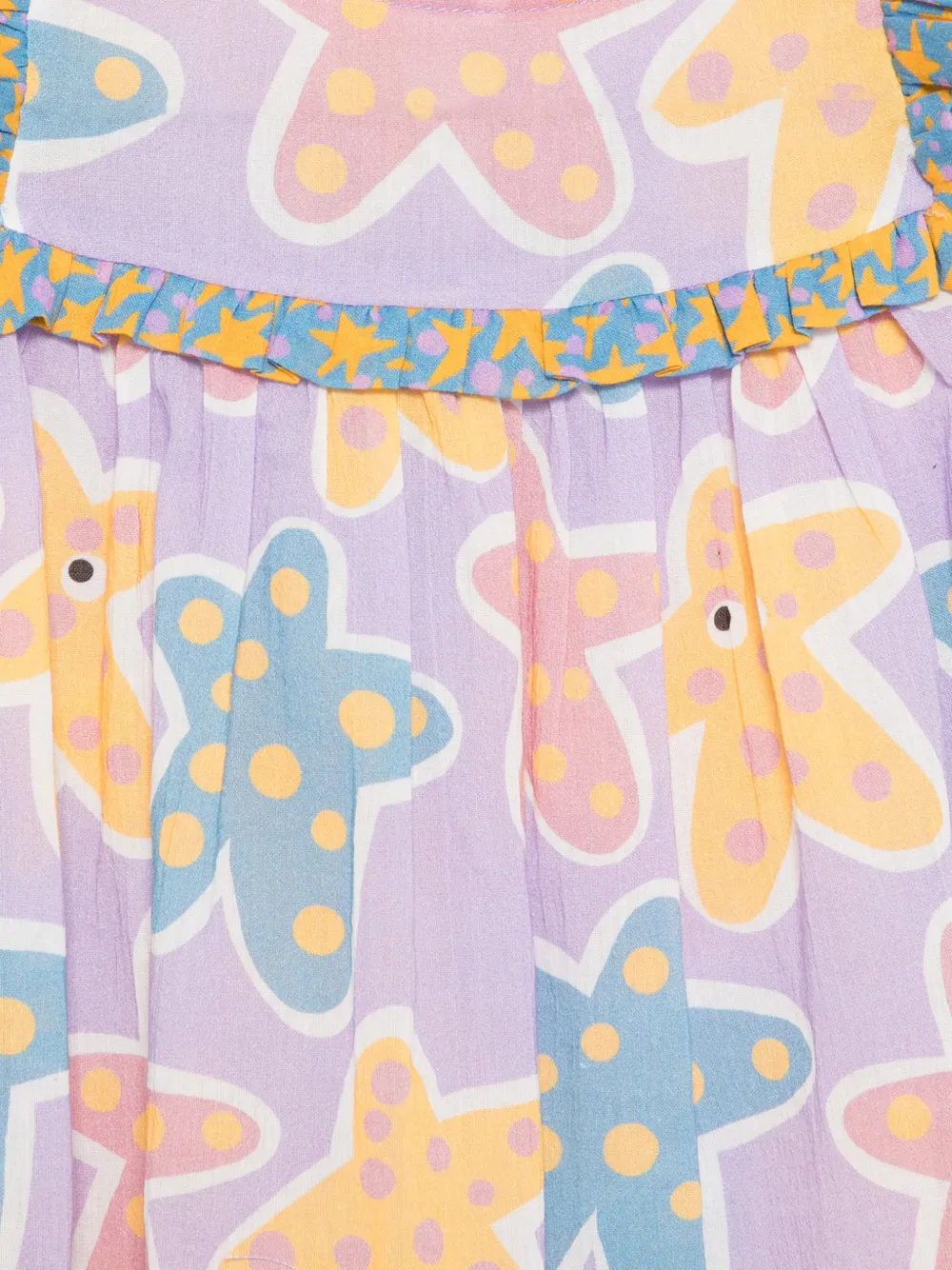 Stella McCartney Kids Tweedelig jurksset met ruches en print Paars