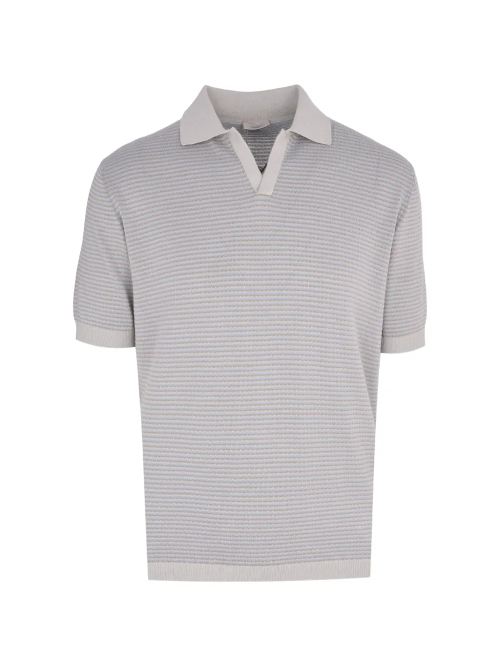 Agnona knitted striped polo shirt - Blu