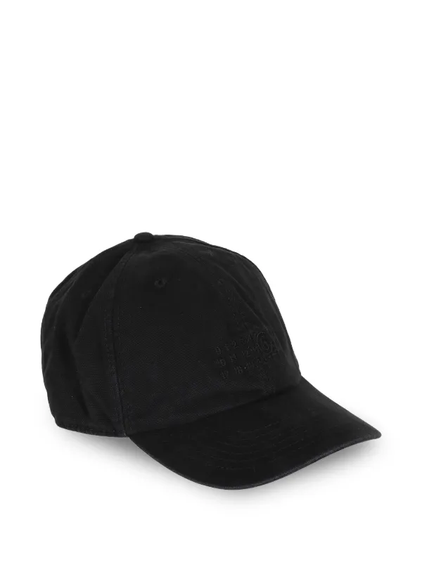 Maison Margiela マルジェラ MM6 ロゴキャップ　ブラック MM6 Maison Margiela ロゴ キャップ | ブラック | FARFETCH JP