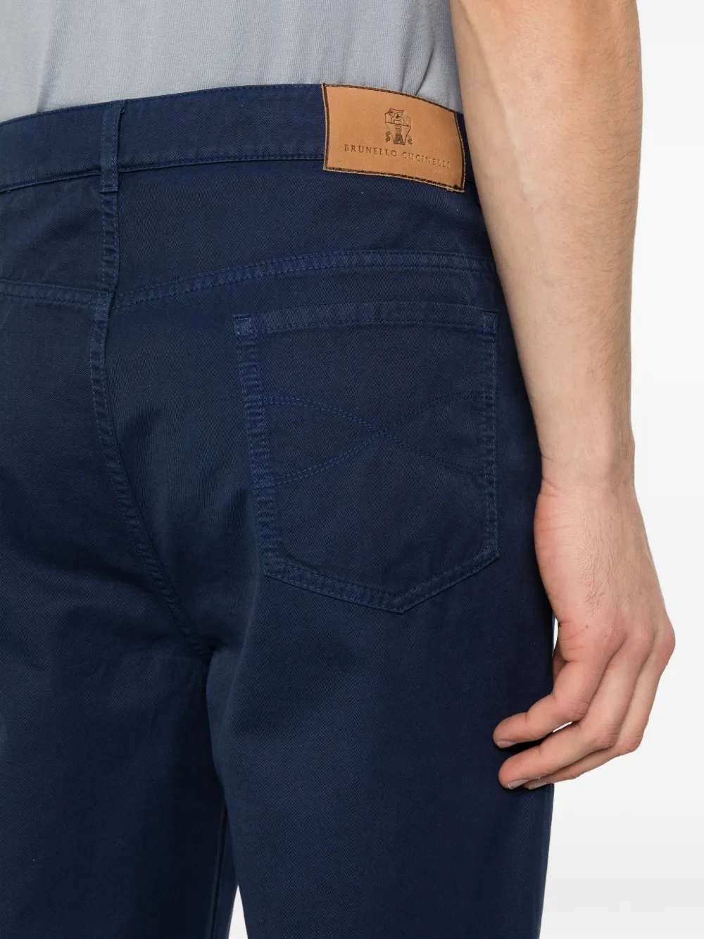 Brunello Cucinelli Jeans met logo Blauw