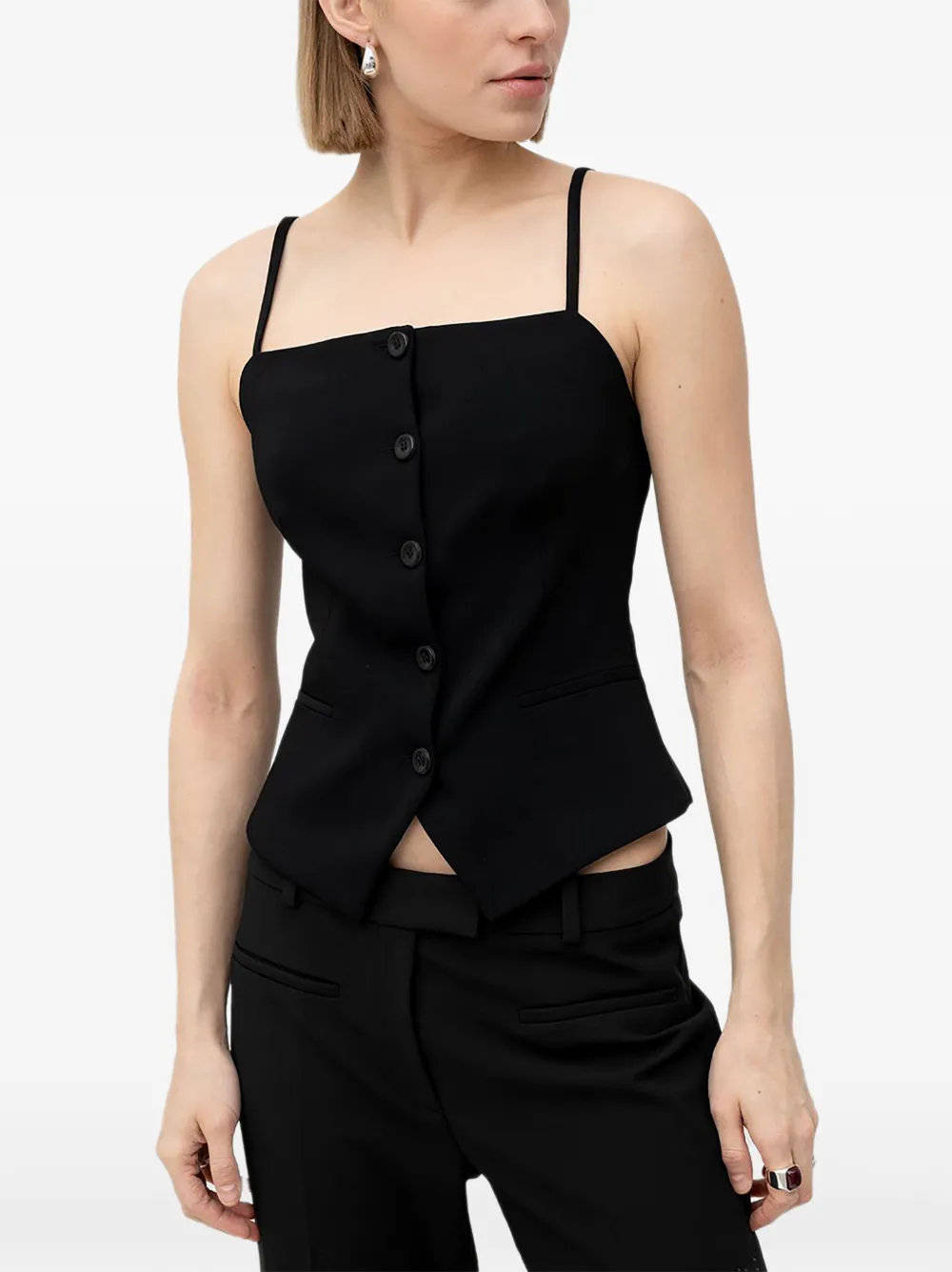 HUGO buttoned camisole top - Nero