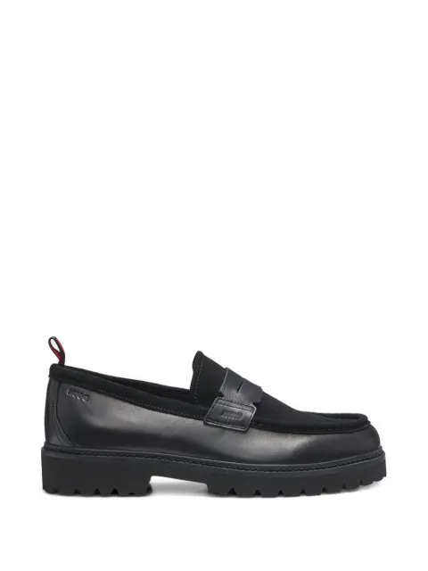 HUGO panelled leather loafers
