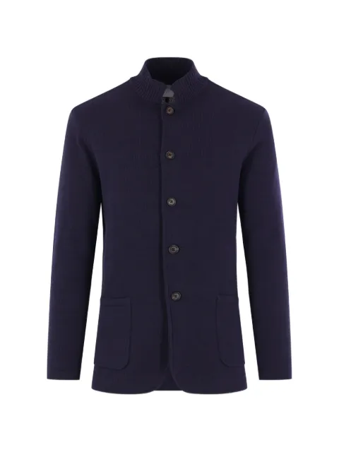 Eleventy ribbed-collar cotton cardigan 