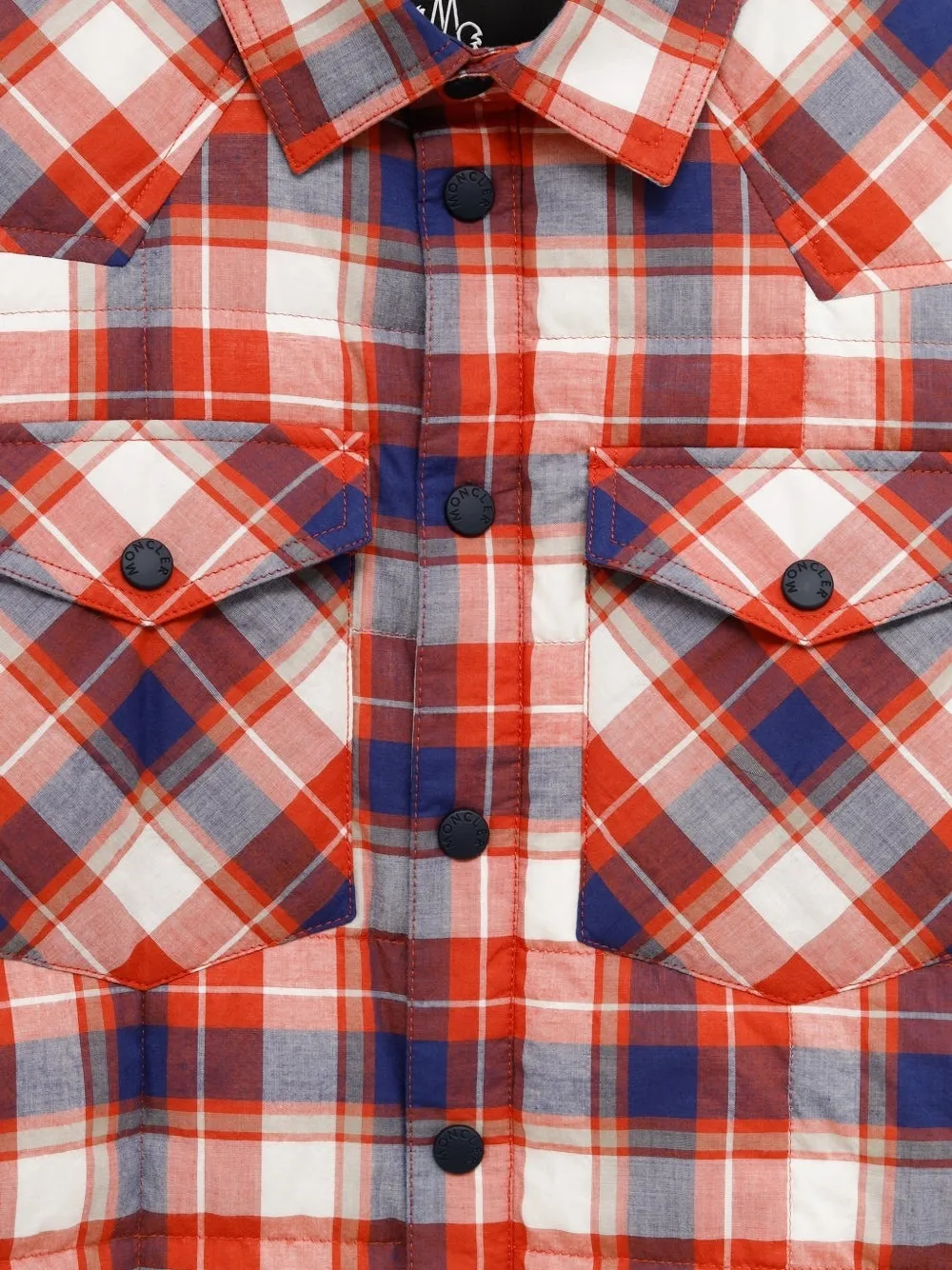  Moncler Grenoble Checked Wool Padded Jacket - Red 