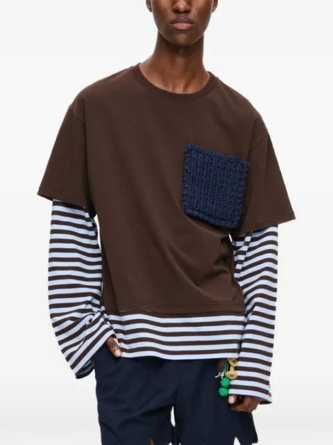 Charles Jeffrey Loverboy Long sleeve 2-in-1 tee with knit patch