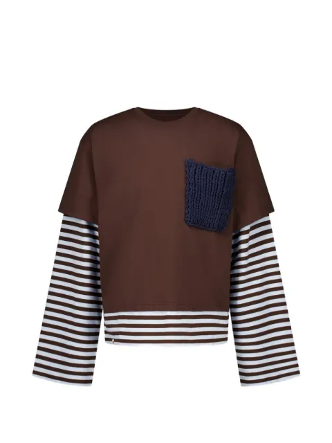 Charles Jeffrey Loverboy Long sleeve 2-in-1 tee with knit patch